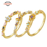 Colorful Zircon 925 Silver Star Butterfly Flower Ring for Women