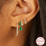 Crystal Stud Earring 925 Sterling Silver Water Drop Zircon Jewelry
