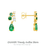 Crystal Stud Earring 925 Sterling Silver Water Drop Zircon Jewelry