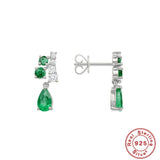 Crystal Stud Earring 925 Sterling Silver Water Drop Zircon Jewelry