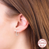 D Moissanite Earring for Women Micro Inlaid U-shaped Earrings
