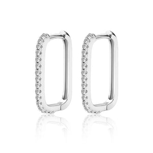 D Moissanite Earring for Women Micro Inlaid U-shaped Earrings