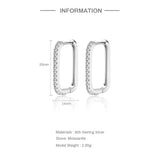D Moissanite Earring for Women Micro Inlaid U-shaped Earrings