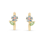 925 Silver Flower Huggie Hoop Earrings for Women