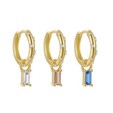 925 Silver Colorful Zircon Drop Earring for Lovers' Wedding