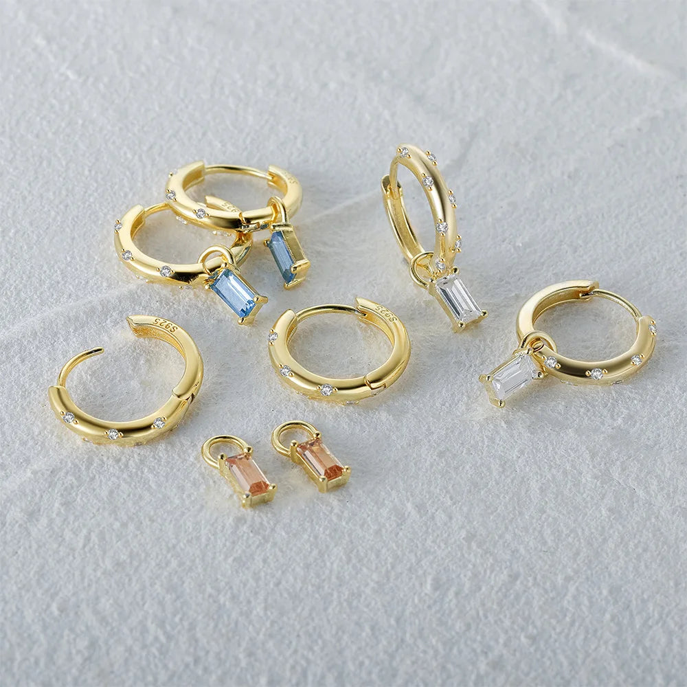 925 Silver Colorful Zircon Drop Earring for Lovers' Wedding