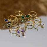 925 Silver Hoop Earrings with Zircon For Women