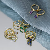 925 Silver Hoop Earrings with Zircon For Women