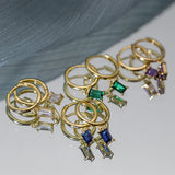 925 Silver Hoop Earrings with Zircon For Women