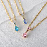 Green Zircon Heart Pendant Necklace 925 Sterling Silver Box Chain
