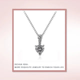 Green Zircon Heart Pendant Necklace 925 Sterling Silver Box Chain