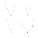 925 Silver Turquoise Zircon Pendant Necklace for Women