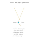 925 Silver Turquoise Zircon Pendant Necklace for Women