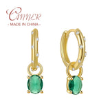 CZ 925 Silver Egg-shaped Drop Earrings for Wedding