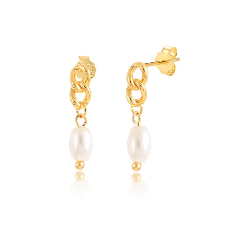 925 Silver Pearl Earrings Piercing Studs for Women