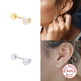 925 Silver Pearl Earrings Piercing Studs for Women
