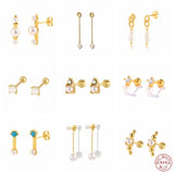 925 Silver Pearl Earrings Piercing Studs for Women