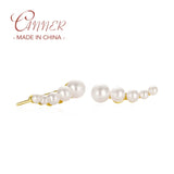 925 Silver Single Row Pearl Stud Earrings Gift