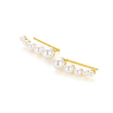 925 Silver Single Row Pearl Stud Earrings Gift