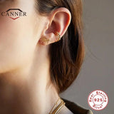 925 Silver Geometric Ear Studs for Women Fine Jewelry