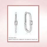 925 Silver Rectangle Turquoise U-Shaped Hoop Earrings for Women