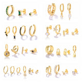 Eye Star Lock Flower Earring Set for Women Y2K Jewelry