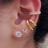 Eye Star Lock Flower Earring Set for Women Y2K Jewelry