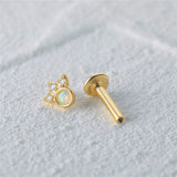 925 Silver Opal Cartilage Stud Earrings 2pcs