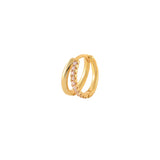 925 Silver CZ Round Hoop Earrings Colorful Women Jewelry