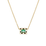 925 Silver Colorful Zircon Enamel Necklace for Women