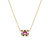 925 Silver Colorful Zircon Enamel Necklace for Women