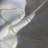 925 Silver Glitter Chain Necklace for Women Jewelry
