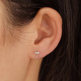 925 Silver Zircon Chain Stud Earrings for Women