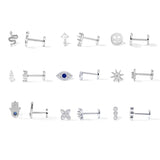 925 Silver CZ Stud Earrings for Women