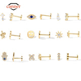 925 Silver CZ Stud Earrings for Women