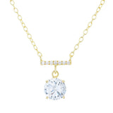 925 Silver Necklace Colorful Zircon Pendant Women Jewelry