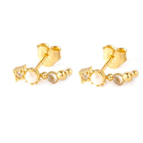 925 Silver Pearl Ear Piercing Cartilage Stud Earrings Women Fine Jewelry