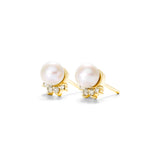 925 Silver Pearl Ear Piercing Cartilage Stud Earrings Women Fine Jewelry