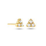 925 Silver Pearl Ear Piercing Cartilage Stud Earrings Women Fine Jewelry