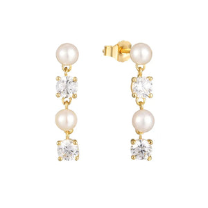 925 Silver Pearl Ear Piercing Cartilage Stud Earrings Women Fine Jewelry