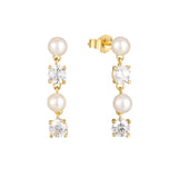 925 Silver Pearl Ear Piercing Cartilage Stud Earrings Women Fine Jewelry