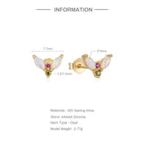 925 Silver V-shaped Opal Ear Studs for Women