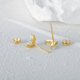 925 Silver V-shaped Opal Ear Studs for Women