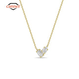 925 Silver Zircon Choker Chain Necklace CZ Pendant Fine Jewelry