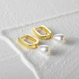 925 Silver Pearl Long Earrings String Drop Women Wedding Party