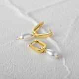 925 Silver Pearl Long Earrings String Drop Women Wedding Party