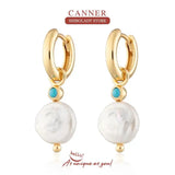 Baroque Pearls Earrings 925 Sterling Silver Hoops Pendientes Plata Jewelry