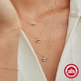 925 Silver Necklace Luck Green Evil Eye Choker Necklace
