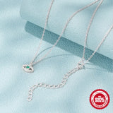 925 Silver Necklace Luck Green Evil Eye Choker Necklace