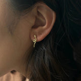 Zircon Snake Stud Earrings Sterling Silver Animal Jewelry